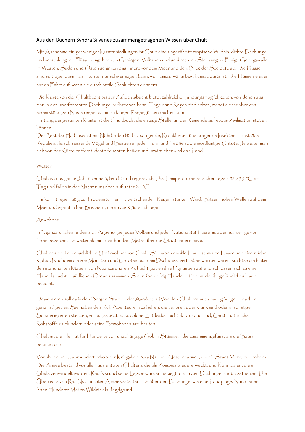 Cover von Aus den Büchern Syndra Silvanes zusammengetragenen Wissen über Chult